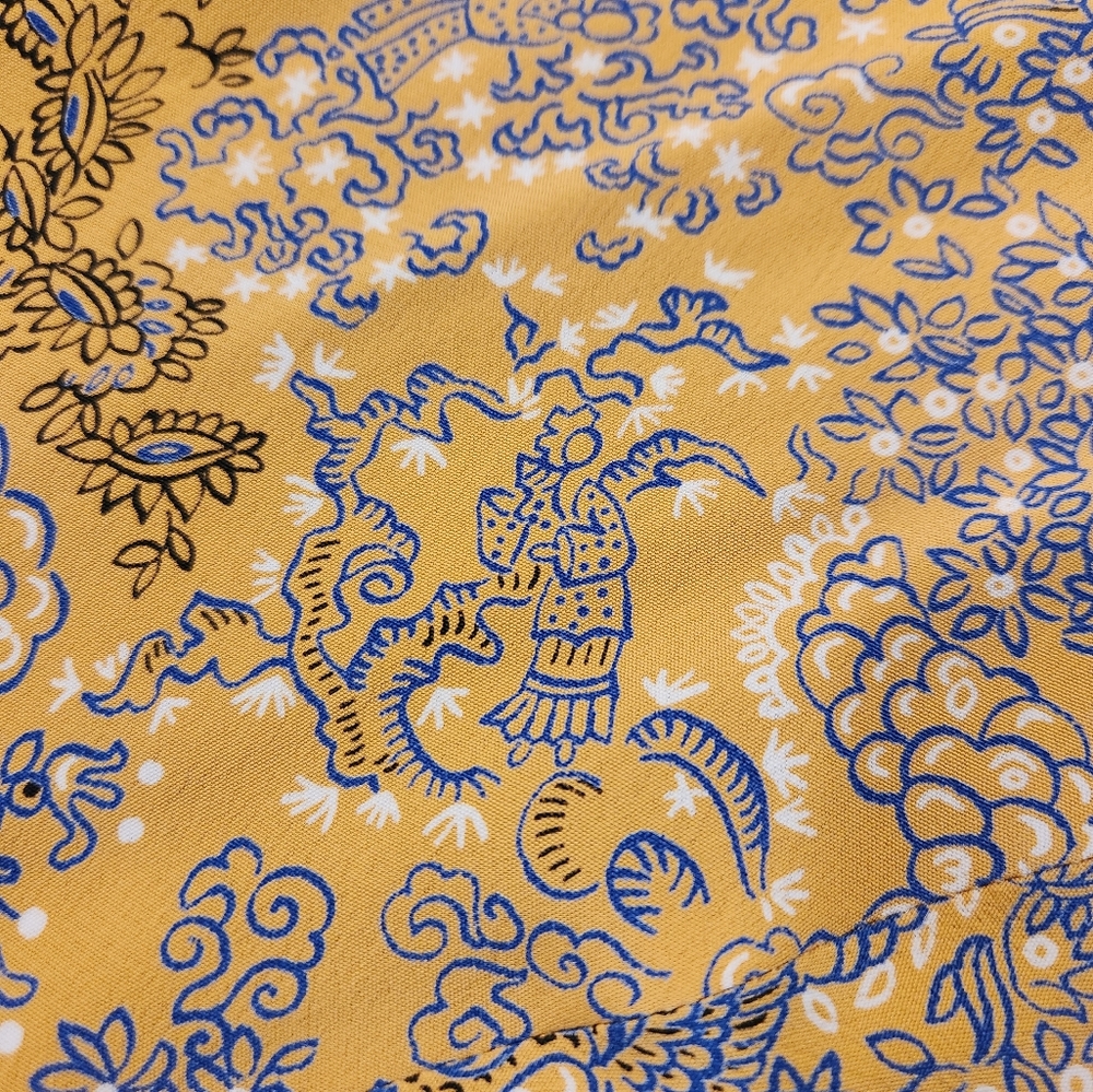 Vintage 1940s Novelty Print Dress with Lattice Features - Picture 12 of 13